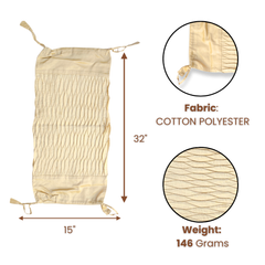 Cylindrical Fabric-Crafted Gold Bolster Cover – 15"x32" | Cotton Polyester Fabric | Luxurious & Elegant