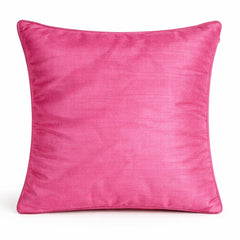 Fabric Crafted Cushion Cover – Pink | 12"x12" | Poly Cotton Fabric | Elegant Crinkle Texture Design