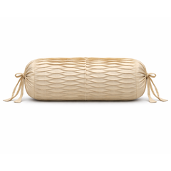 Cylindrical Fabric-Crafted Gold Bolster Cover – 15"x32" | Cotton Polyester Fabric | Luxurious & Elegant