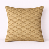 Fabric-Crafted Gold Cushion Cover – 16"x16" | Wave Quilted Design | Premium Poly-Cotton