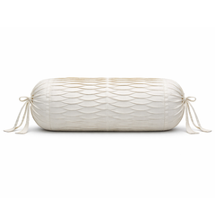 Cylindrical Fabric-Crafted White Bolster Cover – 15"x32" | Cotton Polyester Fabric | Minimal & Elegant