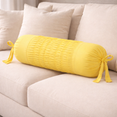 Cylindrical Fabric-Crafted Yellow Bolster Cover – 15"x32" | Cotton Polyester Fabric | Bright & Elegant