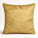 Fabric Crafted Cushion Cover – Light Gold | 12"x12" | Poly Cotton Fabric | Elegant Crinkle Texture Design