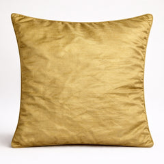 Fabric Crafted Cushion Cover – Light Gold | 12"x12" | Poly Cotton Fabric | Elegant Crinkle Texture Design