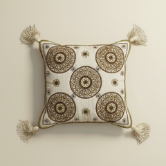 Handcrafted Baize Cushion Cover – 12"x12", Premium Poly Cotton