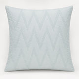 Handcrafted Cushion Cover – White | 16"x16" | Zigzag Embroidered Decorative Cushion Cover