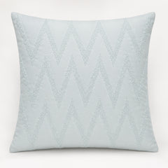 Handcrafted Cushion Cover – White | 16"x16" | Zigzag Embroidered Decorative Cushion Cover