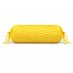 Cylindrical Fabric-Crafted Yellow Bolster Cover – 15"x32" | Cotton Polyester Fabric | Bright & Elegant