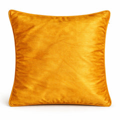 Fabric Crafted Cushion Cover – Orange | 12"x12" | Poly Cotton Fabric | Elegant Crinkle Texture Design