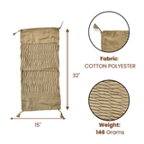 Cylindrical Fabric-Crafted Beige Bolster Cover – 15"x32" | Cotton Polyester Fabric | Subtle & Elegant
