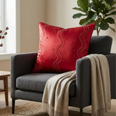 Handcrafted Cushion Cover – Maroon | 16"x16" | Poly Cotton Fabric | Elegant Embroidered Cushion Cover