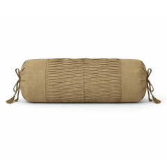Cylindrical Fabric-Crafted Beige Bolster Cover – 15"x32" | Cotton Polyester Fabric | Subtle & Elegant
