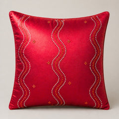 Handcrafted Cushion Cover – Maroon | 16"x16" | Poly Cotton Fabric | Elegant Embroidered Cushion Cover