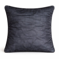 Fabric Crafted Cushion Cover – Black | 12"x12" | Poly Cotton Fabric | Elegant Crinkle Texture Design