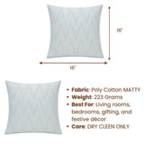 Handcrafted Cushion Cover – White | 16"x16" | Zigzag Embroidered Decorative Cushion Cover