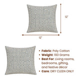 Handcrafted White Beaded Cushion Cover – 12"x12" | Premium Poly Cotton | Elegant Handcrafted Design
