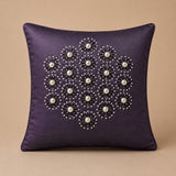 Handcrafted Cushion Cover – Purple | 12"x12" | Elegant Poly Cotton Cushion Cover