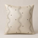 Handcrafted Cushion Cover – Beige | 16"x16" | Poly Cotton Fabric | Elegant Embroidered Cushion Cover