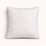 Fabric Crafted Cushion Cover – White | 12"x12" | Poly Chenille Fabric | Embroidered Scroll Design