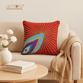 Handcrafted Cushion Cover – Red, 16"x16"