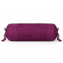Cylindrical Fabric-Crafted Purple Bolster Cover – 15"x32" | Cotton Polyester Fabric | Rich & Elegant