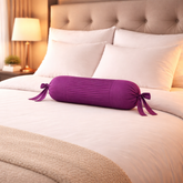 Fabric-Crafted Cylindrical Purple Bolster Cover – 15"x32" | Cotton Polyester Fabric | Premium & Elegant