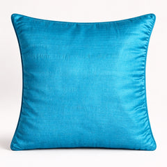 Fabric Crafted Cushion Cover – Turquoise | 16"x16" | Poly Cotton Fabric | Elegant Crinkle Texture Design