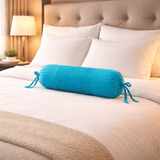 Fabric-Crafted Cylindrical Turquoise Bolster Cover – 15"x32" | Cotton Polyester Fabric | Premium & Elegant