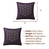 Handcrafted Cushion Cover – Purple | 12"x12" | Elegant Poly Cotton Cushion Cover