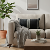 Handcrafted Black Bolster Cover – 19"x8" | Premium Poly Cotton