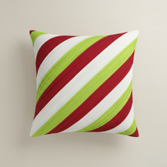 Fabric-Crafted Cream Cushion Cover – 12"x12", Diagonal Striped Design in Premium Poly Cotton