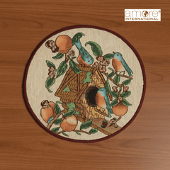 Tapestry Doily – Multicolor Jacquard Woven, 12"x12"