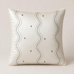 Handcrafted Cushion Cover – Cream | 16"x16" | Poly Cotton Decorative Cushion Cover
