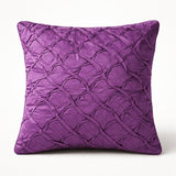 Fabric Crafted Cushion Cover – Purple | 16"x16" | Poly Cotton Fabric | Premium Crinkle Texture Design