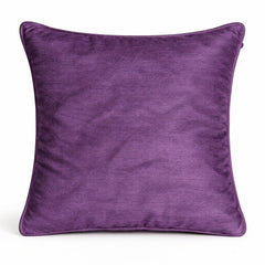Fabric Crafted Cushion Cover – Purple | 16"x16" | Poly Cotton Fabric | Premium Crinkle Texture Design
