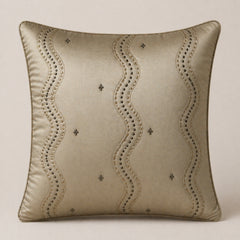 Handcrafted Cushion Cover – Khaki | 16"x16" | Elegant Poly Cotton Cushion Cover