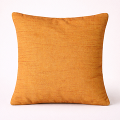Fabric-Crafted Orange Cushion Cover – 16"x16" | Wave Quilted Design | Premium Poly-Cotton