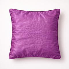 Hand Crafted Cushion Cover – Purple | 12"x12" | Poly Cotton | Embroidered Floral Design