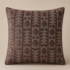 Handcrafted Cushion Cover – Brown | 16"x16" | Elegant Poly Cotton Cushion Cover
