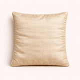 Fabric Crafted Cushion Cover – Gold | 12"x12" | Poly Chenille Fabric | Embroidered Floral Vine Design