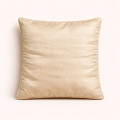 Fabric Crafted Cushion Cover – Gold | 12"x12" | Poly Chenille Fabric | Embroidered Floral Vine Design