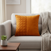 Fabric-Crafted Orange Cushion Cover – 12"x12" | Poly Cotton Fabric | Bold & Stylish