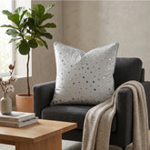 Handcrafted White Cushion Cover – 16"x16" | Mirror Dot Embroidery | Premium Poly Cotton | Elegant Decorative Accent