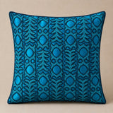 Handcrafted Cushion Cover – Turquoise | 16"x16" | Elegant Poly Cotton Cushion Cover