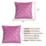 Fabric Crafted Cushion Cover – Light Purple | 16"x16" | Poly Cotton Fabric | Premium Crinkle Texture Design