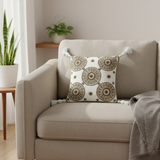 Handcrafted White Cushion Cover – 12"x12", Premium Poly Cotton