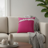Fabric-Crafted Pink Cushion Cover – 12"x12" | Poly Cotton | Elegant Textured Design
