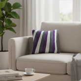 Fabric-Crafted Dark Gray Cushion Cover – 12"x12" | Modern Striped Design | Premium Poly Cotton