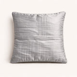 Fabric Crafted Cushion Cover – Grey | 12"x12" | Poly Cotton Foam | Panel Ribbed Design