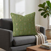Handcrafted Cushion Cover – Green | 16"x16" | Elegant Poly Cotton Cushion Cover